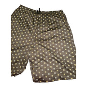 Men's Solid Short Sleeve T-Shirt & Graphic Elastic Waistband Shorts Pyjama Set, Brown