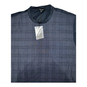 Men's Checkered Patterned Slim Fit T-Shirt, Navy