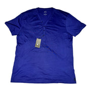 Men's T-Shirt – Navy Cotton Henley Classic