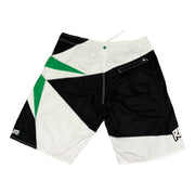 Men's Print Swim Board-shorts with Adjustable Drawstrings & Brand Name, White