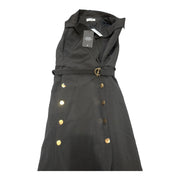 Women's Cut Sleeve Form Fitting Midi Vest Dress, Black
