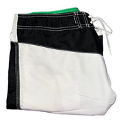 Men's Print Swim Board-shorts with Adjustable Drawstrings & Brand Name, White