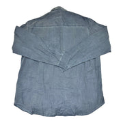 Men's Denim Style Long Sleeve Collared Regular Fit Casual Shirt, Dark Blue