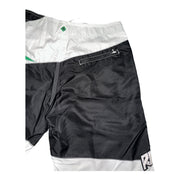 Men's Print Swim Board-shorts with Adjustable Drawstrings & Brand Name, White