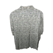 Men's Rayon Short Sleeve Patterned Relaxed Fit Casual Shirt, White