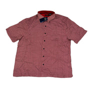 Men's Silk Short Sleeve Patterned Relaxed Fit Casual Shirt, Red
