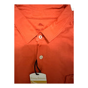 Men's Solid Short Sleeve Brand Logo Polo T- Shirt, Orange