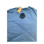 Men's Graphic Print Brand Name Scoop Neck T-Shirt, Blue Gray
