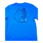 Men's Graphic T-Shirt – Blue or White with Bold Back Print