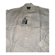 Men's Linen Long Sleeve Relaxed Fit Casual Shirt, Grey