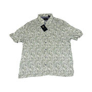 Men's Rayon Short Sleeve Patterned Relaxed Fit Casual Shirt, White