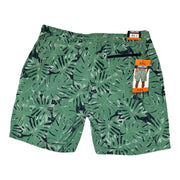 Men's Graphic Print Swim Shorts with Elastic Waistband, Green