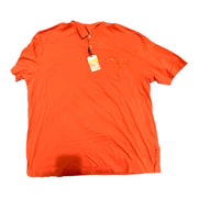 Men's Solid Short Sleeve Brand Logo Polo T- Shirt, Orange