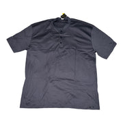 Men's Solid Henley Short Sleeve T-Shirt & Pattern Elastic Waistband Shorts Pyjama Set, Grey