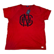 Men's Graphic Print Round Neck T-Shirt, Mahogany Red