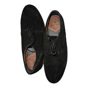 Men's Lace-Up Suede Shoes With Contrast Sole, Black