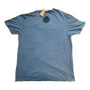 Men's Graphic Print Brand Name Scoop Neck T-Shirt, Blue Gray