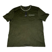 Men's Solid Round Neck Relaxed Fit T-Shirt, Dark Green