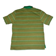 Men's Block Striped Polo Neck T-Shirt, Olive Green