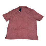 Men's Silk Short Sleeve Patterned Relaxed Fit Casual Shirt, Red