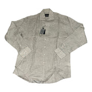Men's Linen Long Sleeve Relaxed Fit Casual Shirt, Grey
