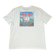 Men's Graphic T-Shirt – Blue or White with Bold Back Print