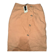 Women's Solid Asymmetrical Pencil Skirt, Salmon