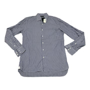 Men's Striped Long Sleeve Regular Fit Formal Shirt, Navy