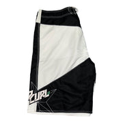 Men's Print Swim Board-shorts with Adjustable Drawstrings & Brand Name, White