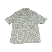 Men's Rayon Short Sleeve Patterned Relaxed Fit Casual Shirt, White