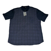 Men's Checkered Patterned Slim Fit T-Shirt, Navy