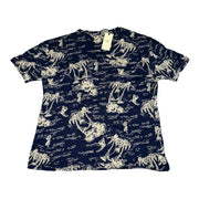 Men's Graphic Print Crew Neck T-Shirt, Navy
