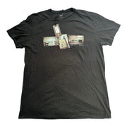 Men's Graphic Print Crew Neck T-Shirt, Dark Gray