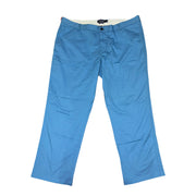 Men's Comfort Fit Low Rise Wide Leg Chino Pants, Blue