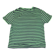 Men's Striped Brand Logo Round Neck T-Shirt, Green & Purple