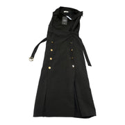 Women's Cut Sleeve Form Fitting Midi Vest Dress, Black