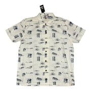 Men's Graphic Short Sleeve Regular Fit Casual Shirt, Off-White