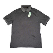 Men's Patterned Ribbed Polo Neck T-Shirt, Grey