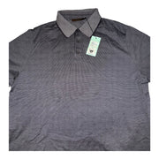 Men's Patterned Ribbed Polo Neck T-Shirt, Grey