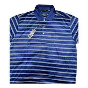 Men's Striped Polo Neck Regular Fit T-Shirt, Blue