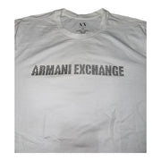 Men's T-Shirt – 3D Logo Scoop Neck Style, White
