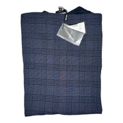 Men's Checkered Patterned Slim Fit T-Shirt, Navy