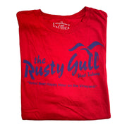 Men's Graphic Print Crew Neck T-Shirt, Red