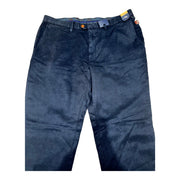 Men's Linen Wide Leg Mid Rise Authentic Fit Pants, Navy