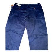 Men's Linen Wide Leg Mid Rise Authentic Fit Pants, Navy