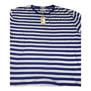 Men's Striped Round Neck Relaxed Fit T-Shirt, White