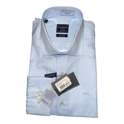 Men's Solid Long Sleeve Pocket Detail Tailored Fit Formal Shirt, Baby Blue